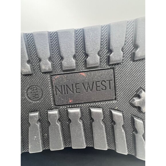 Womens Platform Wedge Ankle Boots 9.5 M Black Nine West Henrita3 Slip On Chunky - Picture 10 of 16